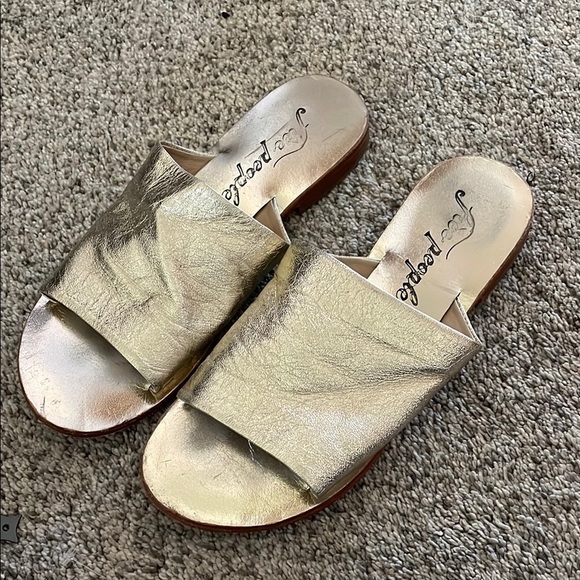 Free people gold slip on shoes - Picture 1 of 4